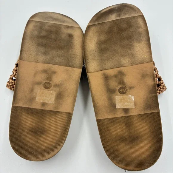 Joie Weaver Tan Macrame Double Buckle Slide Sandals Womens Size 8M Brown - Picture 8 of 16